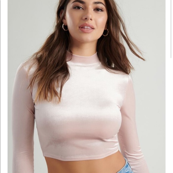 Garage Tops - Garage Velvet Cropped Long Sleeve